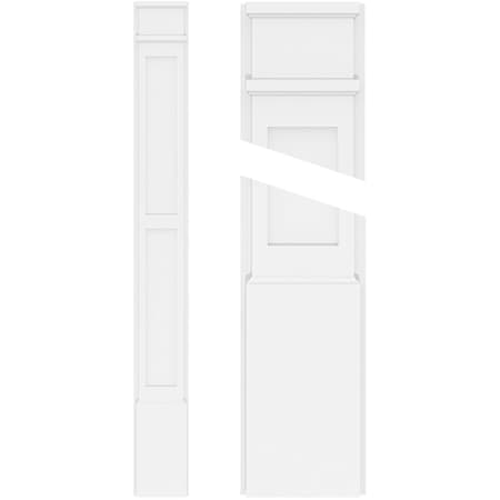 Ekena Millwork Two Equal Flat Panel PVC Pilaster w/Decorative Capital & Base, 6"W x 90"H x 2"P PILP06X090DFP02-2